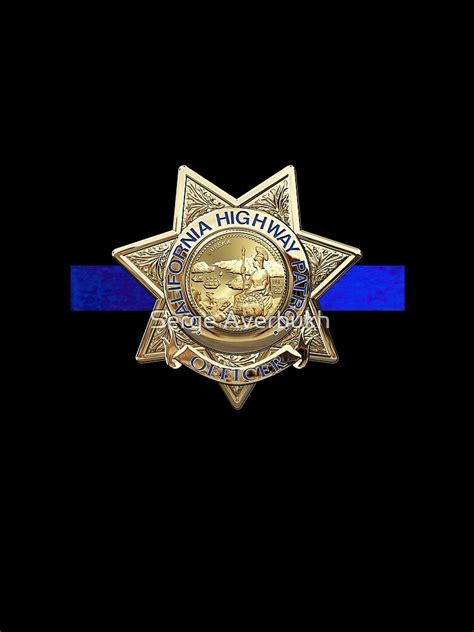 "California Highway Patrol - CHP Officer Badge - The Thin Blue Line Edition over Black Velvet" T ...