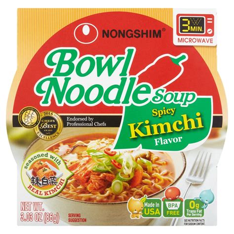 Bowl Noodle Soup Spicy Kimchi Flavor 3.03 oz | Nongshim