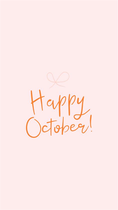 Download Minimalist Happy Hello October Wallpaper | Wallpapers.com