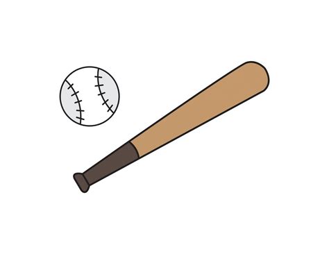 How To Draw Baseball & Bat (Sport) - Simple Step By Step for Young Kids ...