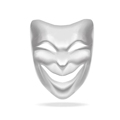 Premium Vector | Blank white comedy mask theatre.