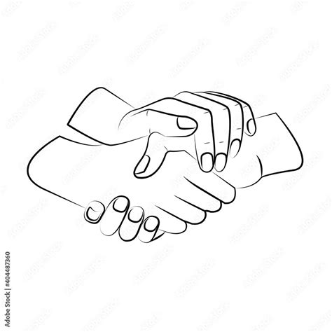 Outline Three hands are intertwined together. A symbol of unity ...