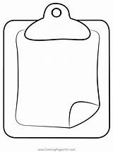 Paper Clipboard Coloring Page For Kids  Free Back To School Printable sketch template