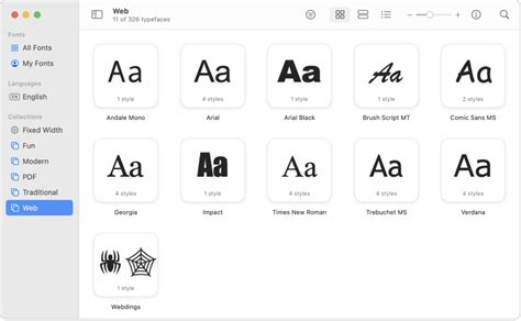 Create and manage font collections and libraries in Font Book on Mac ...