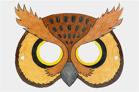 Owl Mask | Free Printable Templates & Coloring Pages | FirstPalette.com