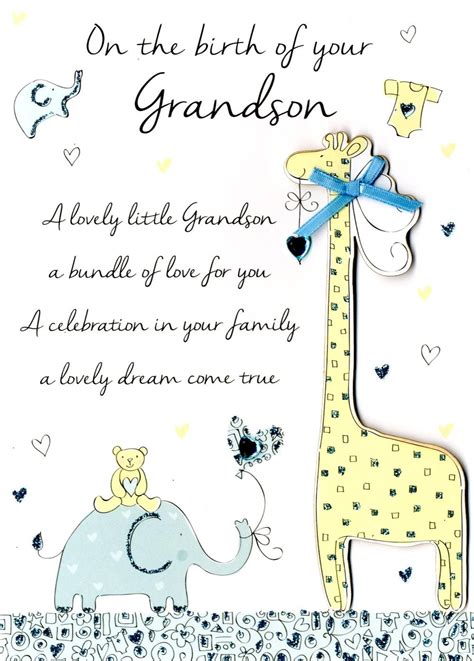 New Baby Grandson Congratulations Greeting Card | Cards | Love Kates