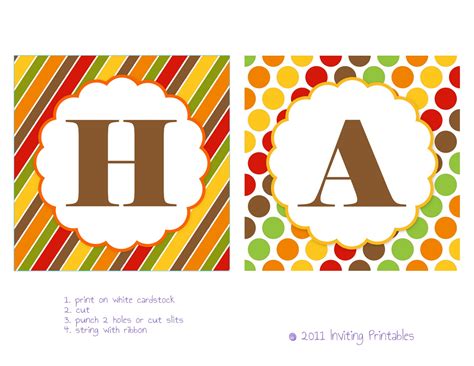 Inviting Printables: Fall Freebie: "Happy Fall" Printable Banner