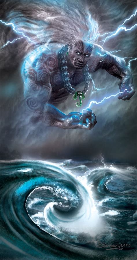 ArtStation - Tāwhirimātea Maori God of Storms-Ocean, Shannon Brocas | Maori art, Maori legends ...