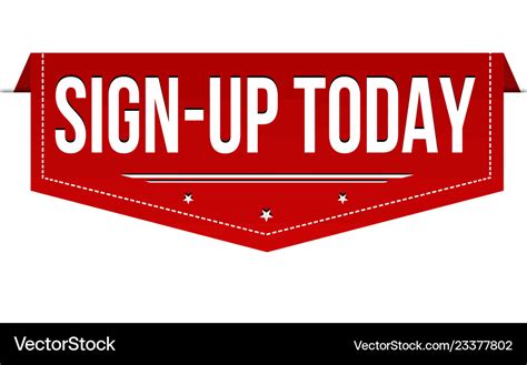 Sign-up today banner design Royalty Free Vector Image