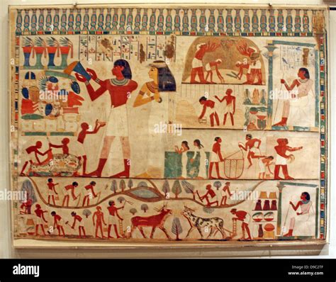 Egyptian wall paintings from The New Kingdom, facsimies of ancient ...