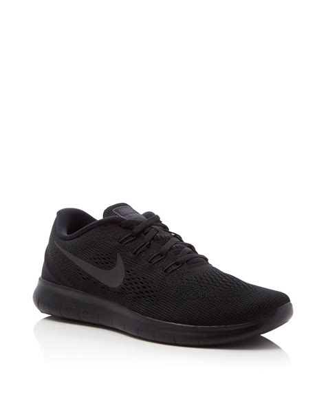 Nike Free Rn Lace Up Sneakers in Black for Men | Lyst