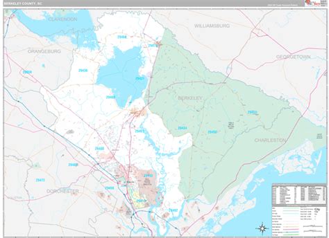 Berkeley County, SC Wall Map Premium Style by MarketMAPS - MapSales