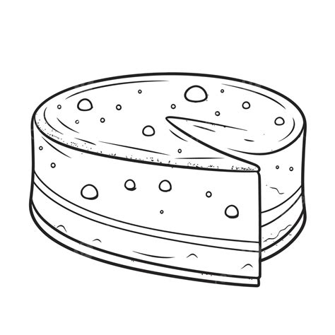 Doodle Of A Slice Of Cheese Cake Outline Sketch Drawing Vector, Cheesecake Drawing, Cheesecake ...