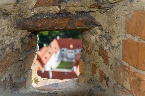 Crenel of the Stone Wall in the Fortress of Sumeg Stock Image - Image ...