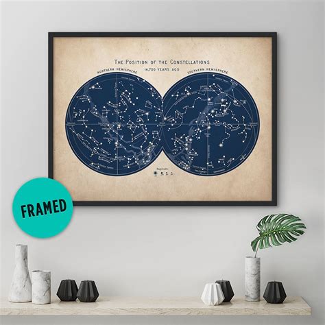 Framed Art, Constellation Print, Star Map, Constellation Art, Astronomy Print, Wall Art ...