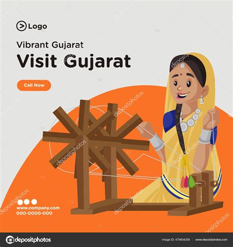 Banner Design Visit Gujarat Template Vector Graphic Illustration Stock ...