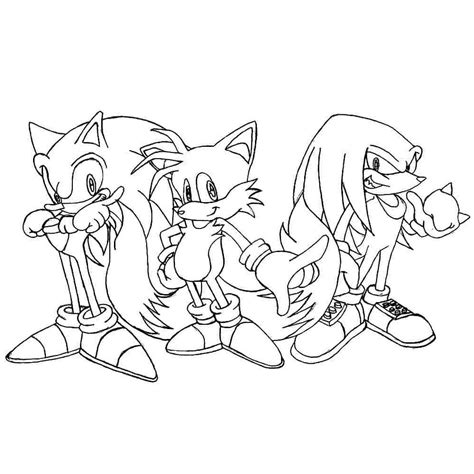 Sonic, Tails and Knuckles coloring page - Download, Print or Color ...