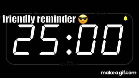 25 MINUTE - TIMER & ALARM - Full HD - COUNTDOWN on Make a GIF