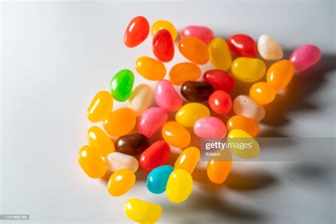 Rainbow Jelly Bean Candy Jump In Mid Air Captured With High Speed Sync High-Res Stock Photo ...