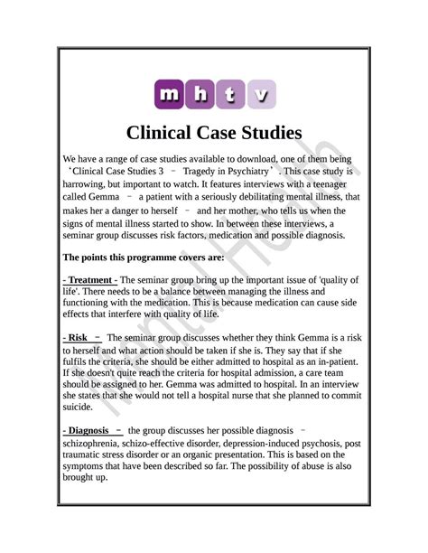 Medical Case Study Template