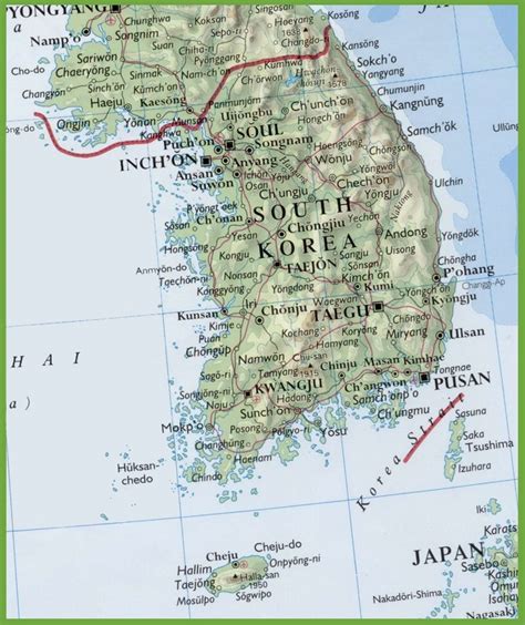 Map of South Korea with cities and towns - Ontheworldmap.com