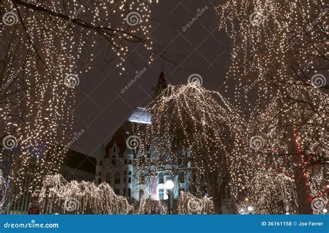 Rice Park Holiday Lights stock photo. Image of architecture - 36161158