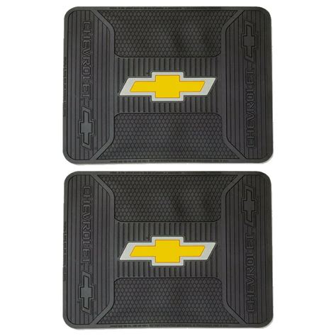 New 2 piece Bowtie Elite logo Rear Rubber Floor mats set for Chevy ...