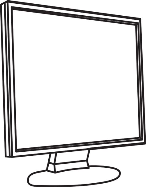 Technology Black and White Outline Clipart - flat-screen-monitor-black-outline-clipart ...