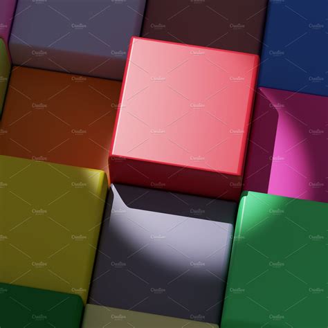 Colored cubes featuring color, 3d, and concept | Abstract Stock Photos ~ Creative Market