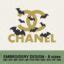 Chanel Halloween bats logo machine embroidery design new