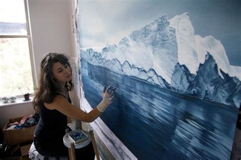 Zaria Forman's photo realistic drawings of Greenland iceberg landscapes ...