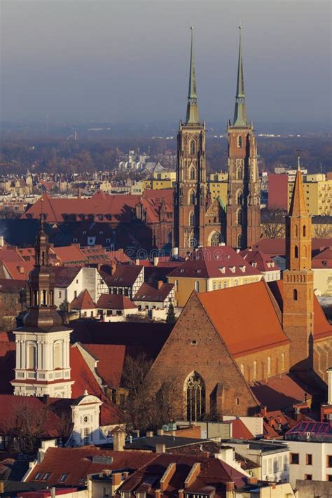 Wroclaw Cathedral, Collegiate Church and Church of Our Lady on T Stock Image - Image of island ...