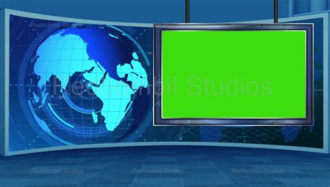 News-16 Broadcast TV Studio Green Screen Background Loopable Studio Backgrounds, Studio ...