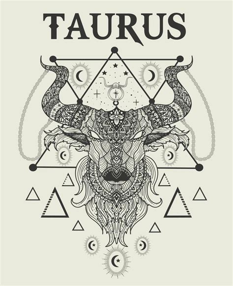 illustration Taurus zodiac symbol monochrome style 4680074 Vector Art at Vecteezy