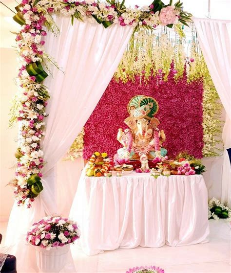 Pin on GOD VIGNESWARA | Flower decoration for ganpati, Ganpati decoration theme, Ganpati ...