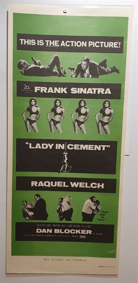 ORIGINAL DAYBILL MOVIE POSTER - LADY IN CEMENT - Green Background - Raquel Welch, Dan Blocker ...