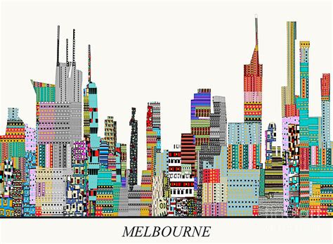 Melbourne Skyline Painting by Bri B