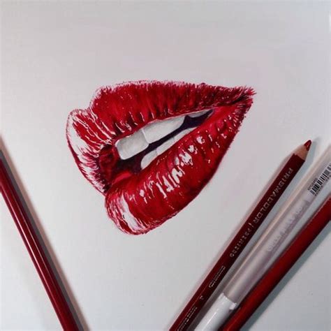 Red lips drawing | Lips drawing, Art, Drawings