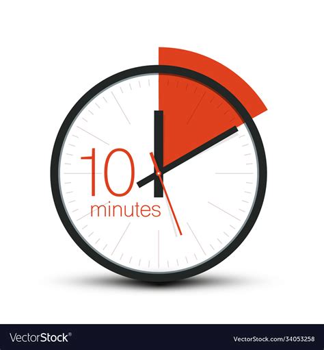 10 minutes clock symbol ten minute stopwatch icon Vector Image