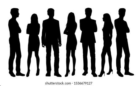 Set Business People Vector Silhouettes Group Stock Vector (Royalty Free) 1022809564 | Shutterstock