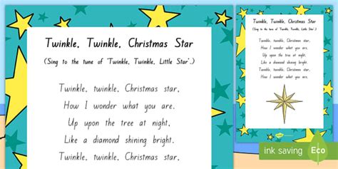 Twinkle, Twinkle, Christmas Star Song - Mat Time, resources