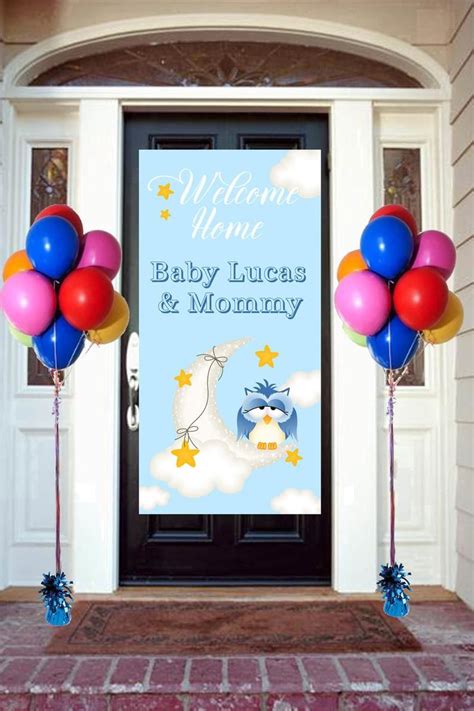 Welcome Home Baby Door Banner, Personalized Baby Boy Party Banner, It's a Boy Welcome Banner ...