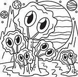 Alien In Space Coloring Page For Kids 10993660 Vector Art At Vecteezy sketch template