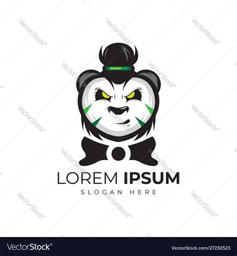 Panda kung fu logo design Royalty Free Vector Image