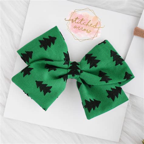 Green Black Holiday Christmas Baby Hair Bow Toddler Hair | Etsy