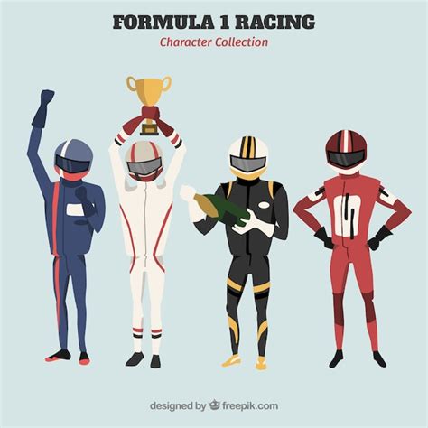 Free Vector | Various f1 racing characters