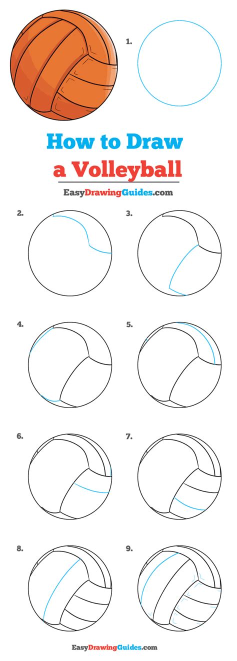 How to Draw a Volleyball - Really Easy Drawing Tutorial