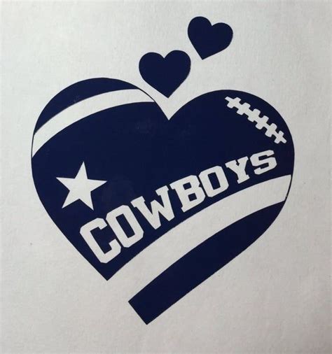 Dallas Cowboys Football Heart Vinyl Decal Bumper Sticker | Etsy ...