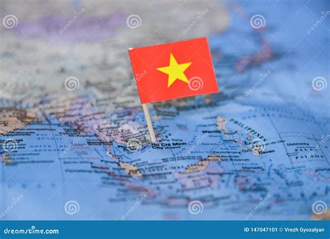 Map with flag of Vietnam stock image. Image of politics - 147047101