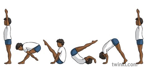 Pike Backward Roll Y6 Gymnastics Movement Twinkl Move PE KS2 Illustration